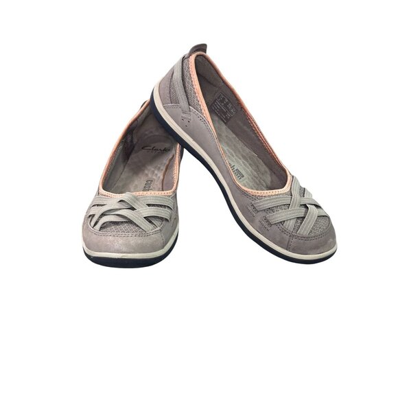 Clarks Privo Womens Slip-On Shoes Size 10 Gray Casual Flats With Soft Cushioning - Picture 1 of 10